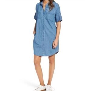 JUSTFAB Chambray Boho Western button up Dress Medium‎